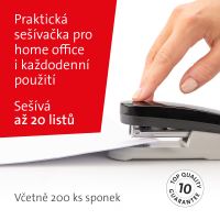 Novus sešívačka E 20, 20 listů, šedočerná (8)