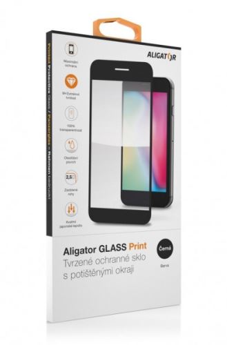 Aligator ochranné tvrzené sklo GLASS PRINT, Samsung Galaxy A14 4G/5G, černá, celoplošné le