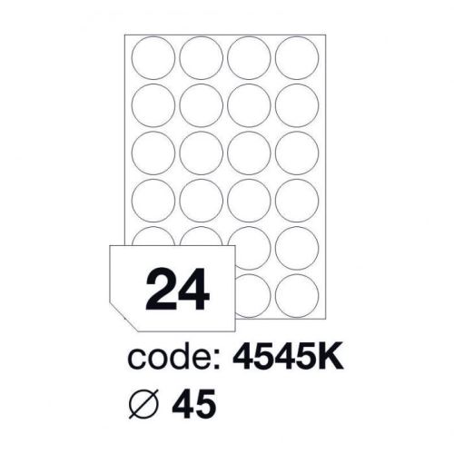 Etikety kolečka 45mm bílé/100 listů