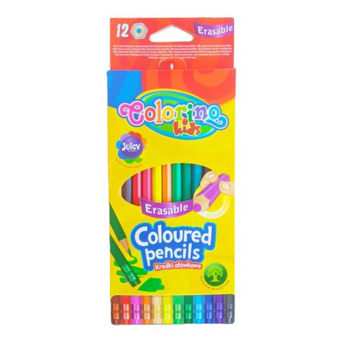 Colorino pastelky hexagonální, s barevnou pryží, 12 barev