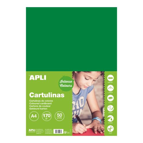 APLI barevný papír, A4, 170 g, tmavě zelený