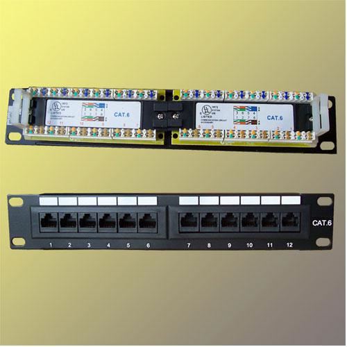 Patch panel 10“ UTP cat6, 12portů