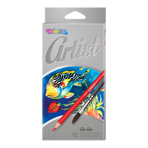 Colorino Artist pastelky akvarelové, kulaté, se štětcem, 12 barev