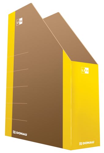 Stojan na časopisy LIFE A4/75 mm karton neonově žlutý  DONAU
