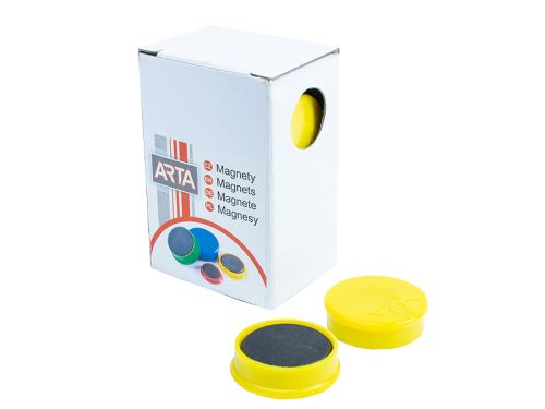 Magnet 25 mm žlutý zalitý v plastu