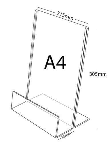 Plexi stojánek se zásobníkem A4 na výšku (s přednosem)