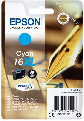 Epson Singlepack Cyan 16XL DURABrite Ultra Ink, originál