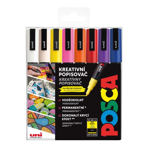 UNI POSCA PC-3M 0,9 - 1,3 mm SADA  16 ks