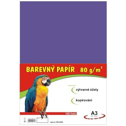 barevný papír A3 80gr. fialový 100 listů