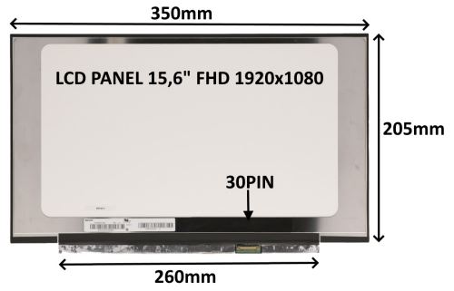 LCD PANEL 15,6" FHD 1920x1080 30PIN MATNÝ IPS / BEZ ÚCHYTŮ