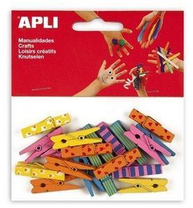 Dřevěné kolíčky 35 x 7 mm 20 ks mix barev  APLI