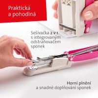 Novus sešívačka E 20  fresh, 20 listů, růžová (11)