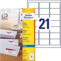 Adresní etikety 63,5 x 38,1 mm, bílé AVERY Zweckform