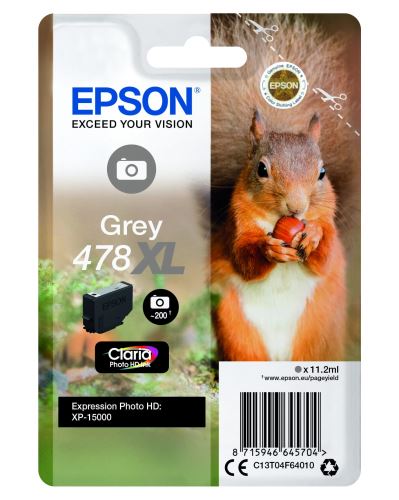 Epson Singlepack Grey 478XL Claria Photo HD Ink, originál