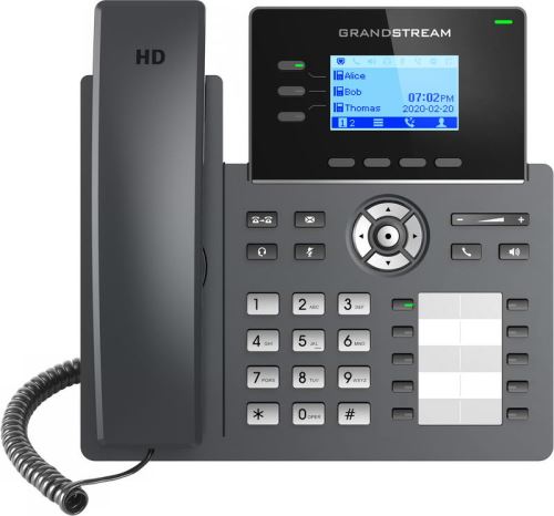 Grandstream GRP2604P SIP telefon, 2,48" LCD podsv. displej, 6 SIP účty,10BLF tl., 2x1Gbit
