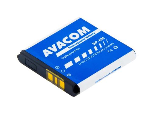 Baterie AVACOM GSNO-BP6M-S1070 do mobilu Nokia 6233, 9300, N73 Li-Ion 3,7V 1070mAh (náhrad