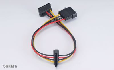 AKASA - 4-pin molex na 2x 15-pin Sata adaptér