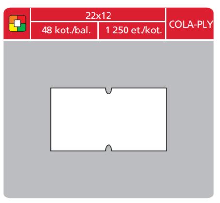 Cenové etikety Cola-Ply 22x12 bílé