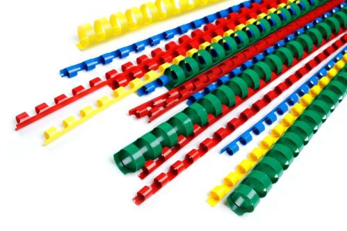 Plastové hřbety 6 mm, žluté, 11-20 listů