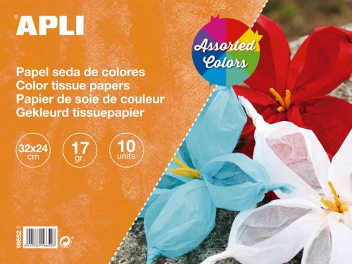 Hedvábný papír 32 x 24 cm blok 10 listů mix barev APLI