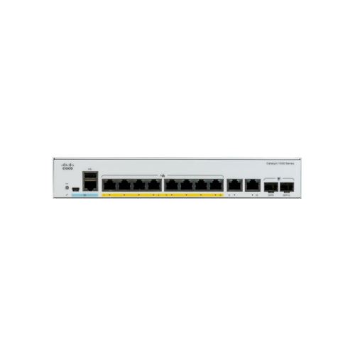 Catalyst C1000-8P-E-2G-L, 8x 10/100/1000 Ethernet PoE+ ports and 67W PoE budget, 2x 1G SFP
