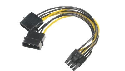 AKASA - 4-pin Molex na 6+2-pin PCIe adaptér