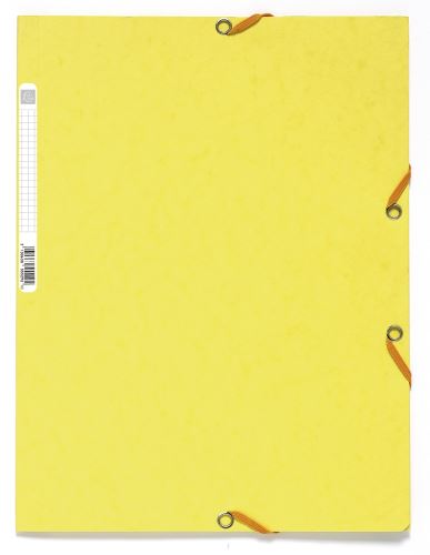 Exacompta spisové desky s gumičkou a štítkem, A4 maxi, prešpán, citronově žluté