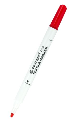 Centropen značkovač 2739 TEXTILE červený kulatý hrot 1,8 mm