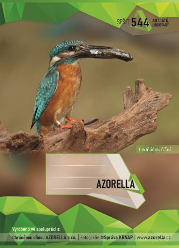 Sešit 544 A5 40 listů linka Azorella, Ledňáček_2