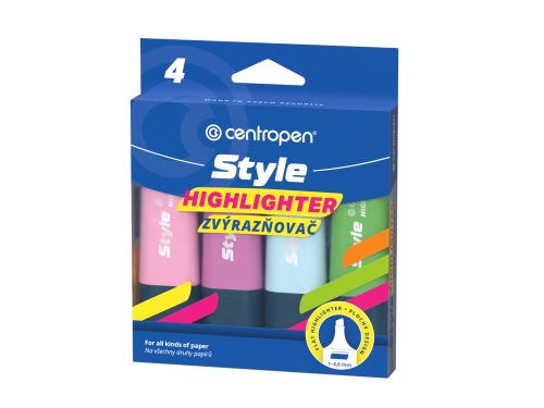 Centropen zvýrazňovač 6252 SOFT sada 4 barev 
