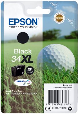 Epson Singlepack Black 34XL DURABrite Ultra Ink, originál