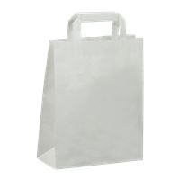 Papírová taška s plochým uchem 220+100x280 mm bílá
