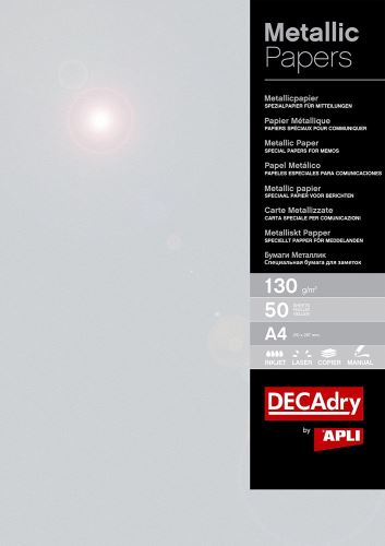Metalický papír A4 130 g stříbrný 50 ks  APLI