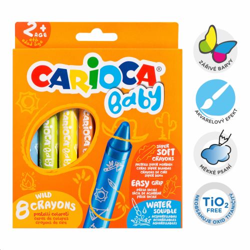 Carioca voskovky Baby Wild 2+, 8 ks