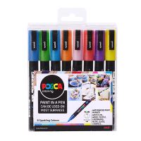 UNI Posca sada popisovačů PC-3M, 0,9 - 1,3 mm, třpytivé barvy (8 ks) (6)