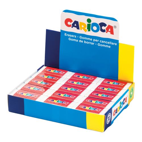 Carioca obdélníková pryž, bílá - displej, 30 ks