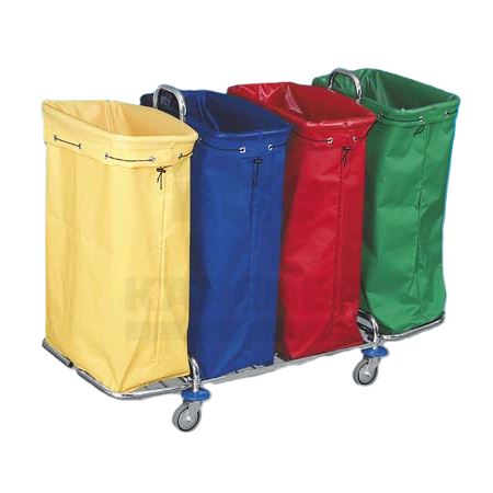 Textilní vak 120 l na tříděný odpad ,pro úklidový vozík, červený 