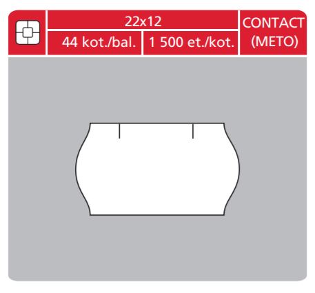 Cenové etikety Contact (Meto) 22x12 bílé
