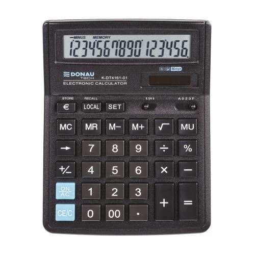 Kalkulačka DONAU 4161, 16místná, černá
