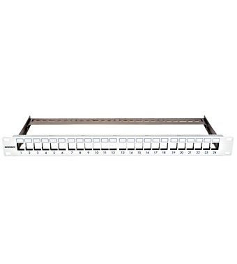 19" patchpanel pro max. 24 keystone,neosazený,1U,RAL 7035