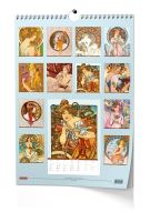 Nástěnný poznámkový kalendář A3 - Alfons Mucha 2027 (1)