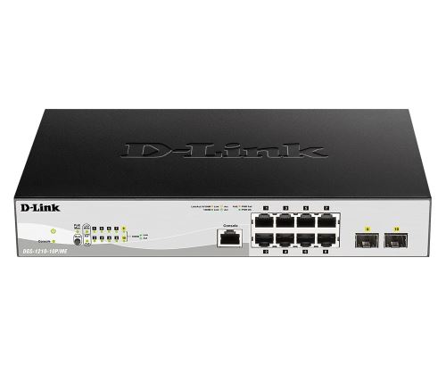 D-Link DGS-1210-10P/ME/E 10-port 10/100/1000 Gigabit PoE Smart Switch including 2 SFP Metr