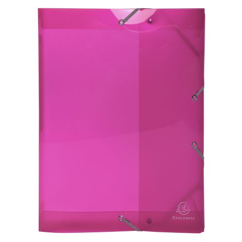 Box na spisy s gumičkou Iderama, A4 maxi, hřbet 40 mm, PP, transp. růžový Exacompta