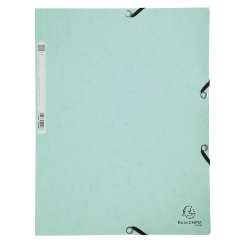 Spisové desky s gumičkou Pastel, A4 maxi, prešpán,zelené Exacompta
