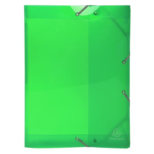 Box na spisy s gumičkou Iderama, A4 maxi, hřbet 40 mm, PP, transp. zelený Exacompta