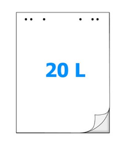 Flipchart blok bílý, 20 listů, 6 otvorů