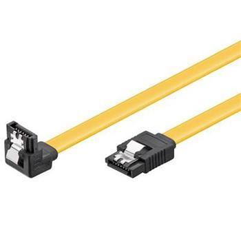 PremiumCord 0,3m SATA 3.0 datový kabel, 6GBs, kov.západka, 90°