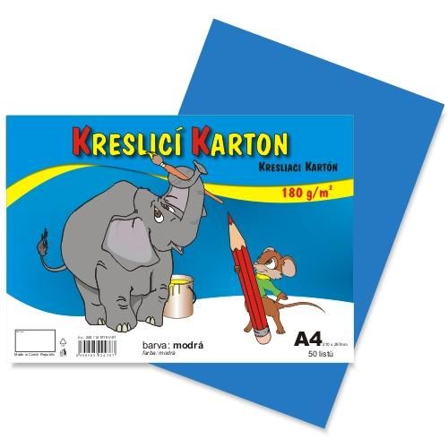 Kreslící karton světle modrý A4 180gr. / 50 ks