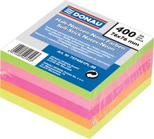 DONAU samolepicí bloček, 76 x 76 mm, 400 listů, mix neonových barev (2)