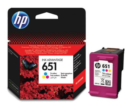 HP 651 3barevná ink kazeta, C2P11AE, originál